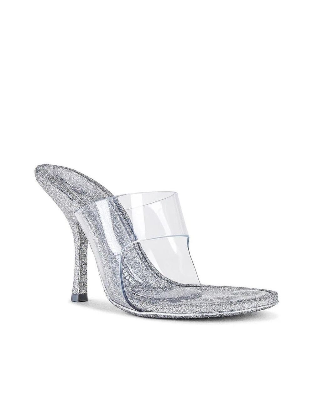 Alexander Wang Nudie 105 Glitter Stiletto Sandals in Silver - NWT